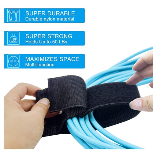 6PCS Extension Cord Holder Heavy Duty Storage Straps Hook & Loop Extension Cord 
