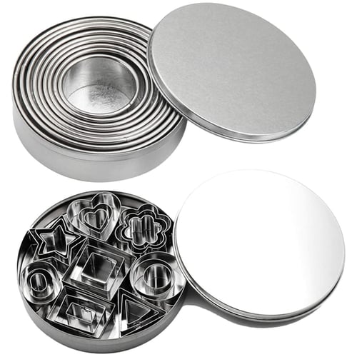 14xCookie Cutters Circle Baking Metal Ring Molds Round Cookie Biscuit Cutter Set