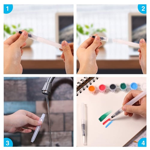 12PCS Water Color Brush Pens Set Watercolor Paint Nylon Pens for Painting Marker