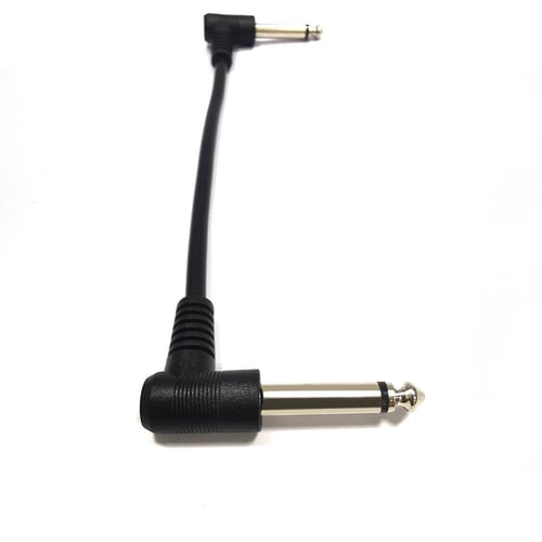 Tc095-15 Guitar Patch Cable Right Angle Instrument Cable for Effects Pedal Male Elbow Guitar Effect Cable Black