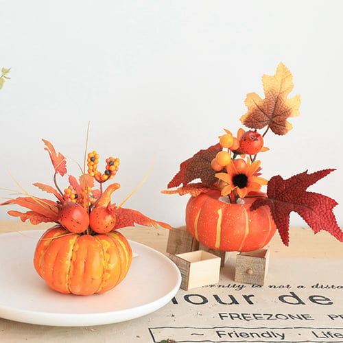 Thanksgiving Artificial Pumpkins Home Decoration Set Mixture of 50 Artificial 