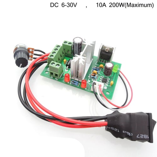 DC 6-30V 10A High Power PWM Motor Speed Controller CW CCW Reversible Switch 