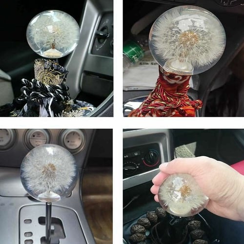 Universal Crystal Acrylic Shift knobs Dandelion Shifter Lever Head Fit Manual Automatic Vehicles with 3 Pure Copper Adapters. AUTENS Dandelion Flowers Manual Gear Shift Knob Ball