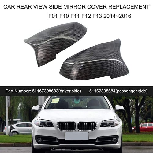 Carbon Fiber F11 2X Door Rearview Mirror Cover Cap Compatible with BMW F01 F02 GT F07 F06 F12 F13 F10 F18 Facelift 520i 528i 535i