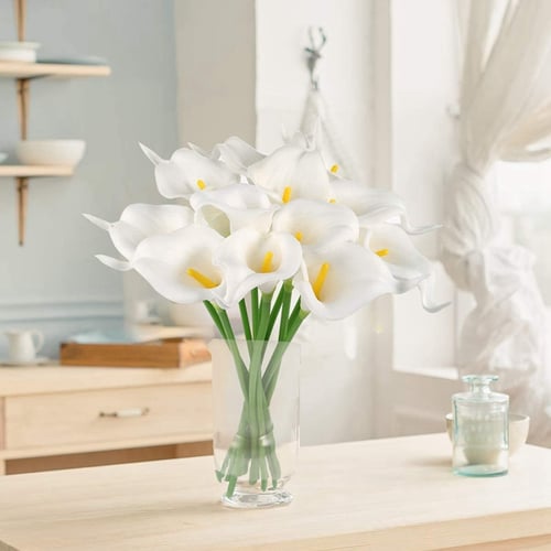10x Artificial Calla Lily Flowers Long Stems Vase Arrangement Wedding Home Decor 
