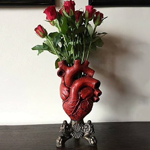 Anatomical vase Heart Shape Sculpture Table Ornaments Garden Plant vase Flower Home Decor