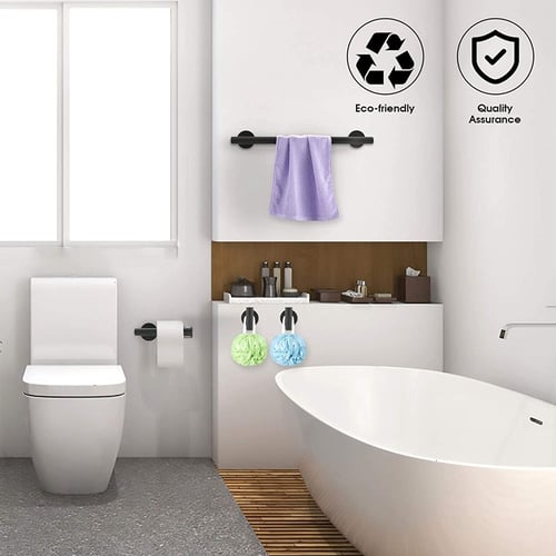4PCS Stainless Steel Bathroom Hardware Set Paper Wall Holder Robe Hook Towel Bar 