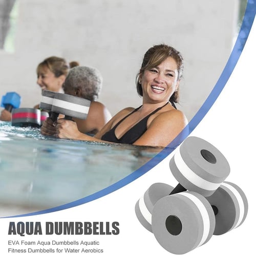 2Pcs Swimming Floating Dumbbell Water Aerobics Aquatic Barbell Fitness Exercise 