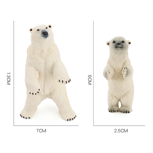 Simulation Arctic Animal Polar Bear Model Toy White Animals Toys Figurines Home Decor Preschool Educational - Bear Figurines Home Decor