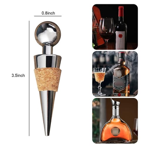 Kitchen Wine Stopper Zinc Alloy Wine Cork Stopper Cork Bottle Stop Bar Tool TO 