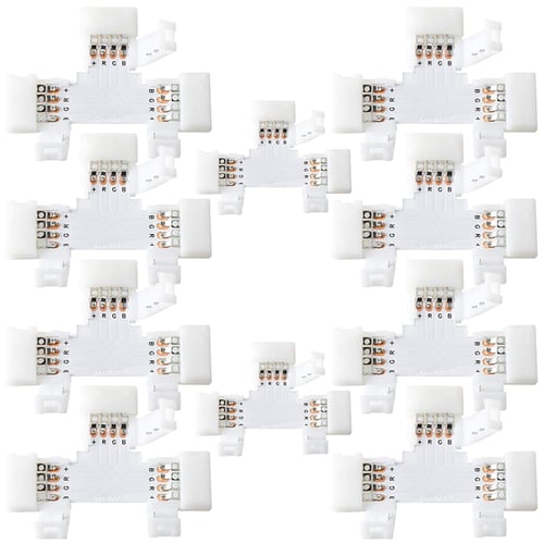 10x led-to-led Connector 4p with 15cm wire for 10mm width RGB 5050 led strip 