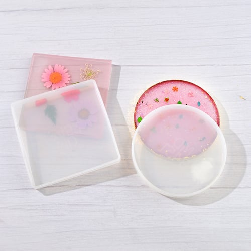 Epoxy Silicone Mold Tea Cup Mat Flower Pot Base DIY Craft Round Square Home 