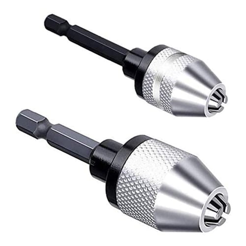 1/4" Keyless Drill Bit Chuck Hex Shank Adapter Converter 0.3-3.6mm Quick Change 