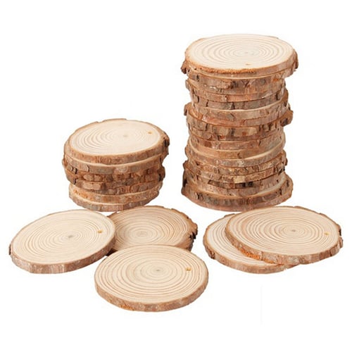 40 Pcs 3 4cm Unfinished Natural Round, Unfinished Wood Circle Mirror