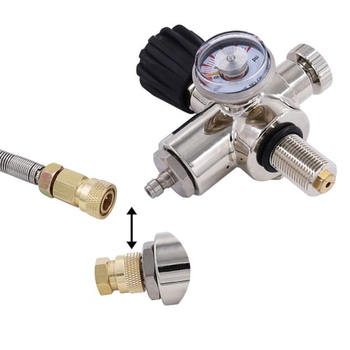 Details about   G5/8 Thread 4500PSI Filling Refill Valve Adaptor W/Pressure Gauge For Scuba Tank 