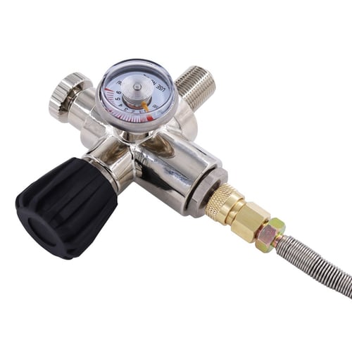 4500psi HPA Air Tank Regulator 7/8-14 UNF Valve With 24'' High Pressure Hose New 