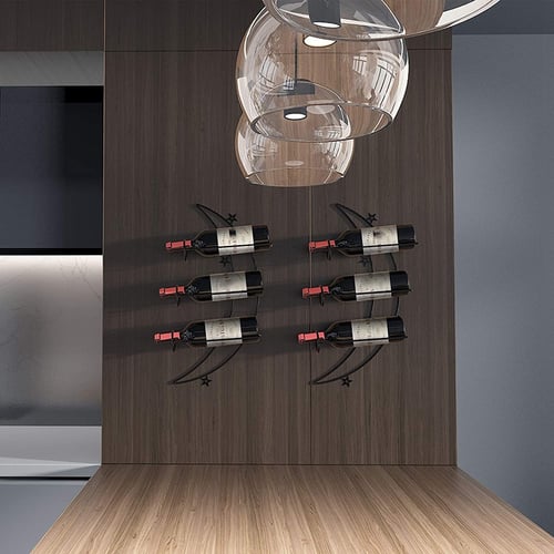 2 Pcs Wall Mounted Wine Rack, Wine Rack Light Fixture