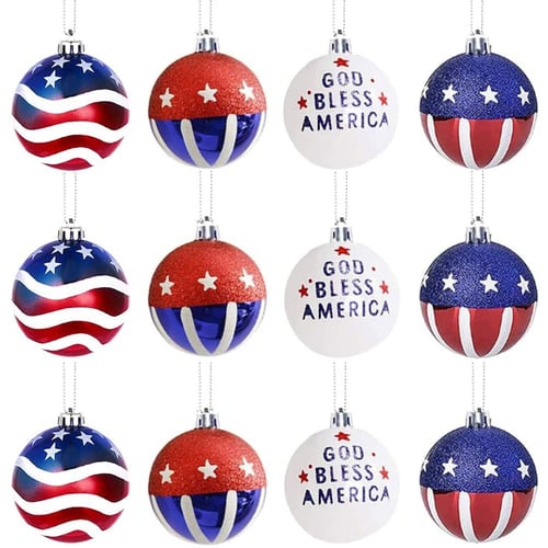 4th of July decor red white and blue July 4th ornaments patriotic tree ornaments patriotic decorations fabric tree ornaments