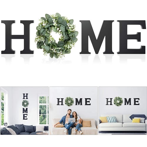 Wood Home Sign For Wall Decor Wooden Letters With Wreath Artificial Eucalyptus Farmhouse Living Room купить - Home Letters Wall Decor With Wreath Wood Home Sign For Wall Decor Wooden Letters With Wreath Artificial Eucalyptus Farmhouse Living Room купить - Home Letters Wall Decor With Wreath