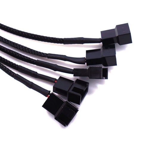 Sleeved SATA 3Pin 4Pin Cooling Fan Power Adapter Extension Cable Wire Cord TS 