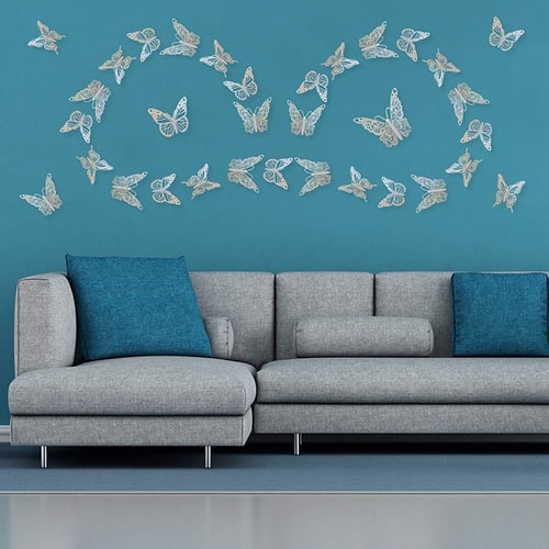 36pcs magnetic 3D Butterfly Wall Stickers Art Decals Home Room Decorations Decor 