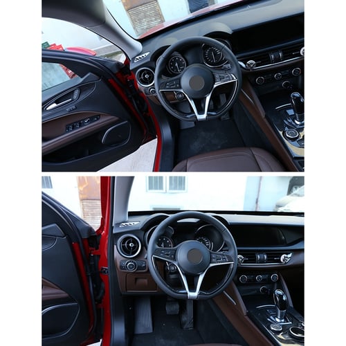 2PCS Steering Wheel Button Frame Decoration For Alfa Romeo Giulia 2017-2019