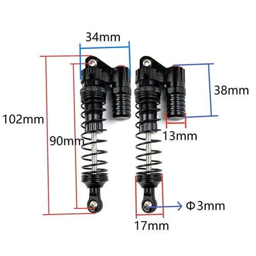4PCS CNC 110mm Shock Absorbers for RC4WD D90 AXIAL SCX10 TRX4 1/10 RC Crwaler 