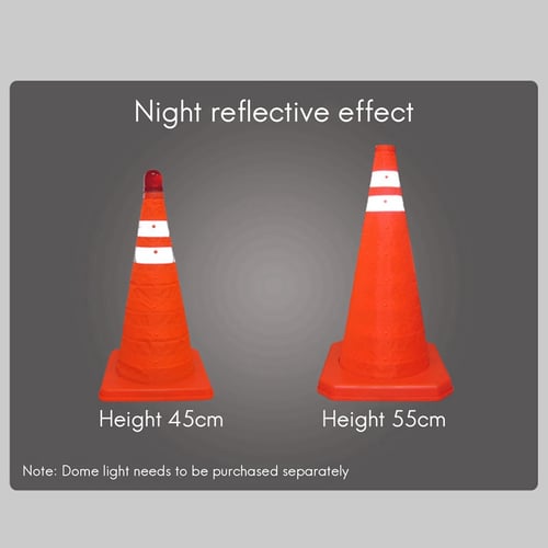 4 Pack 15.5" Collapsible Reflective Pop Up Road Safety Traffic Cones Set 
