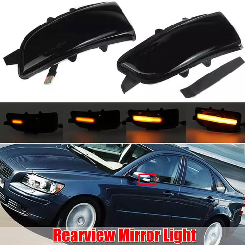 2X Door Mirror Turn Signal Light Cover for Volvo S40 S60 S80 2007-2011 White 