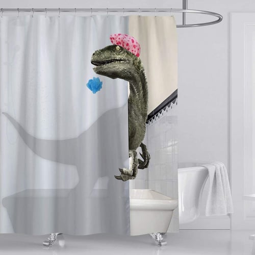Funny Dinosaur Shower Curtain Bathroom, Children S Bath Shower Curtains