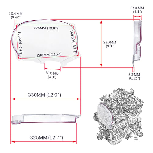 Clear Timing Belt Pulley Cover For Mitsubishi Lancer Evolution 4G63 EVO4 5 6 7 8 
