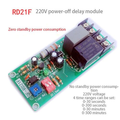 AC100V-220V Timer Control Relay Module Turn Off Delay Switch Board For Fan 1X 