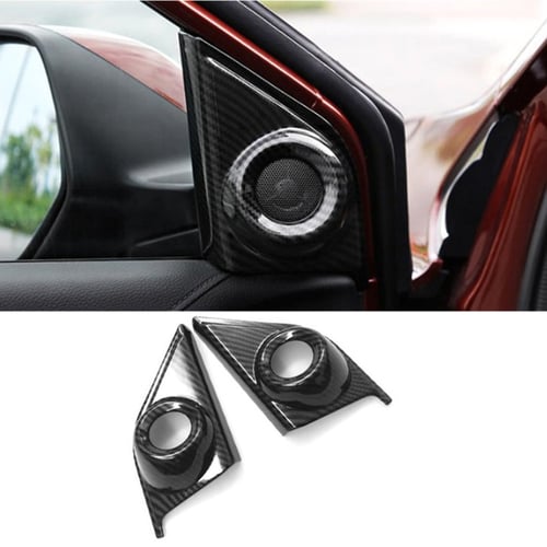 Carbon Fiber Color Front Door Stereo Loud Speaker Cover Trim For Honda CRV 2017 