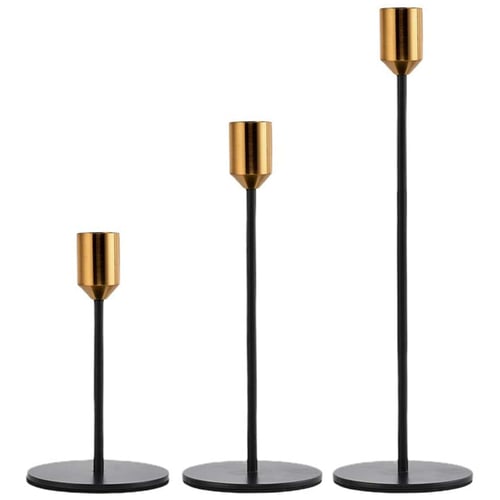 Modern Decorative Candlestick Holder Black Candle Holders for Taper Candles 