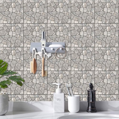 Mosaic Sticker Kitchen Tile Stickers Bathroom Self-adhesive Wall Decor Home DIY 