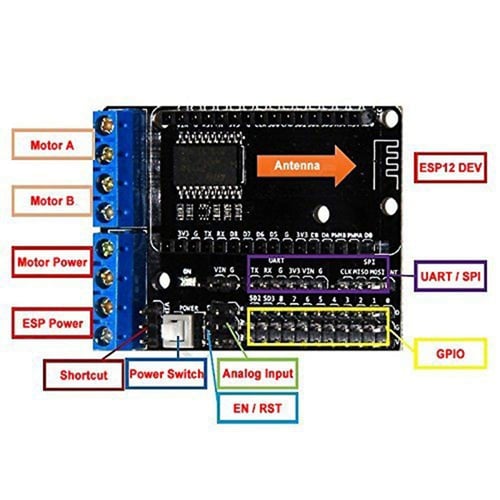 Motor Shield Development Kit WIFI ESP-12E ESP8266 NodeMCU CP2102 ESP12E  Business, Office & Industrial Supplies DA8391006