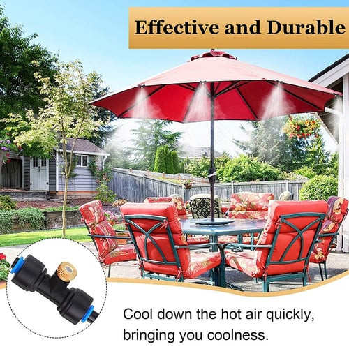 Outdoor Misting System 50 Ft Hose 18 Mist Nozzles Misters For Outside Patio Producing Cool In Greenhouse - How To Cool An Outdoor Patio