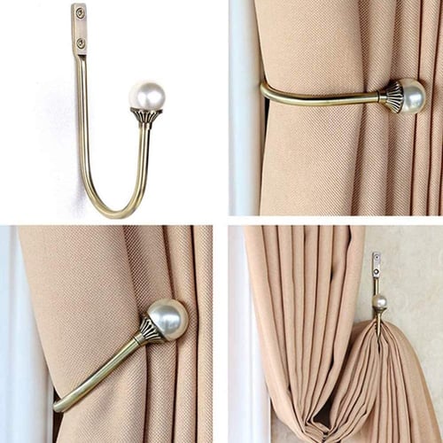 Curtain Tieback Hooks U Style Metal Tie Hold Backs Windows Drapery Holdback 