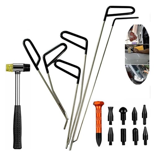 Dent Removal Rods Kit Repair Hail Paintless Puller Car Push Ding Tools,16 Pcs 