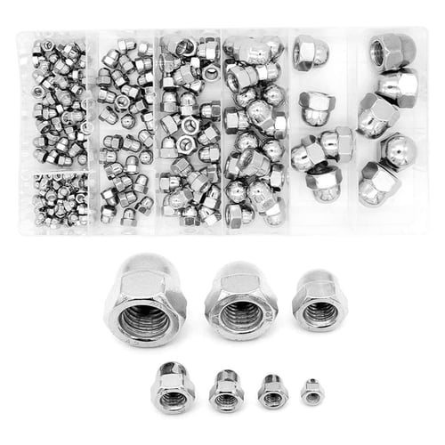 180 Pcs Stainless Steel Dome Cap Nuts Hexagon Hex Head Cap Nut Bolt Set For Screws And Bolts M3 M4 M5 M6 M8 M10 M12 Buy 180 Pcs Stainless Steel Dome