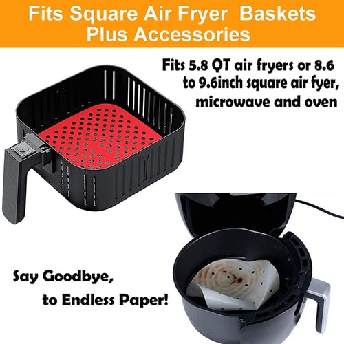 7.5'' 8'' 8.5'' 9'' Silicone Resuable Air Fryer Liners Air Fryer Basket Mats 