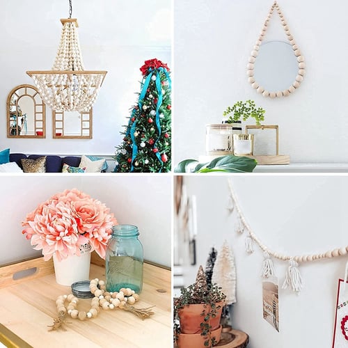 500pcs Wooden Beads With Jute Twine For Crafts Diffe Sizes Wood Making Diy Bead Garland Home Decor - Bead Decor Ideas 500pcs Wooden Beads With Jute Twine For Crafts Diffe Sizes Wood Making Diy Bead Garland Home Decor - Bead Decor Ideas