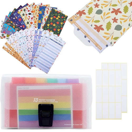 Plastic Coupon Organizer Wallet or Cards Coupons Receipt Tax Item 4 Pack 13-Pockets Receipt Organizer A6 Accordion File Organizer Expanding File Folder 