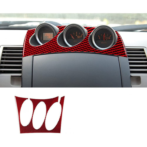 2Pcs Red Carbon Fiber Central  Air Outlet Frame Cover Trim For Nissan 350Z 03-09