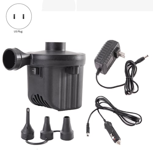 Electric Air Pump Inflator for Inflatables Camping Bed Pool 3 Nozzle Plug EUPulg 