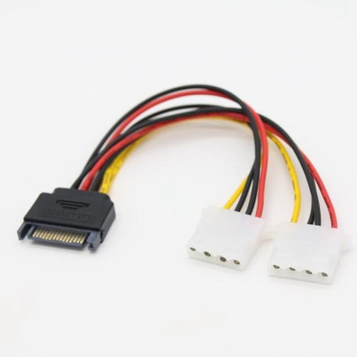 10PCS SATA 15-pin Male Power Cable to Molex IDE 4-pin Female Power Drive Adapter
