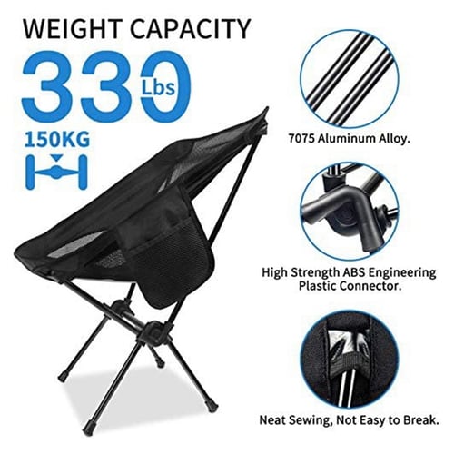 Camping Chair Ultralight Folding, Outdoor Chair With High Weight Capacity