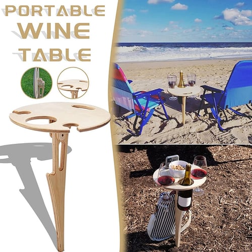 Wooden Outdoor Folding Picnic Table New, Wooden Outdoor Picnic Table With Glass Holder