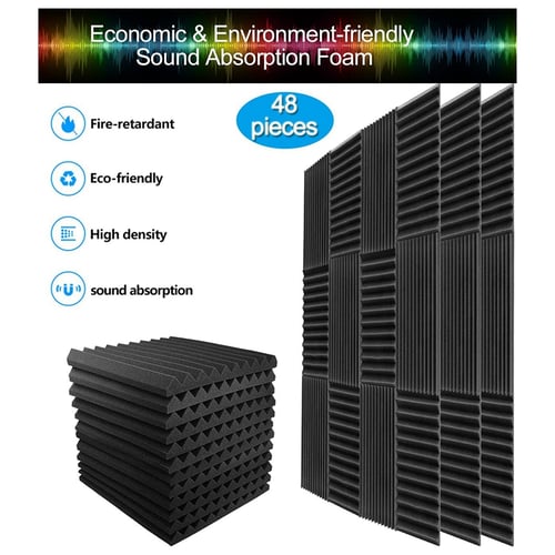 12 Pack Acoustic Foam Sound Proof Foam Panels Arc Shaped Studio Foam Wedges Tiles 2 X 12 X 12 Soundproof Foam High Density Fireproof Sound Proofing Padding for Wall Decoration Acoustic Treatment 
