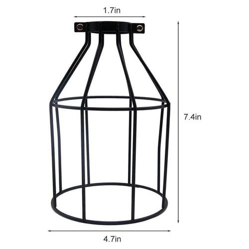 Diy Geometric Metal Industrial Iron, Black Bird Cage Lamp Shade